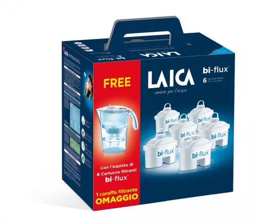 Cana filtranta de apa Laica Stream, 2.3L, + 6 cartuse filtrante