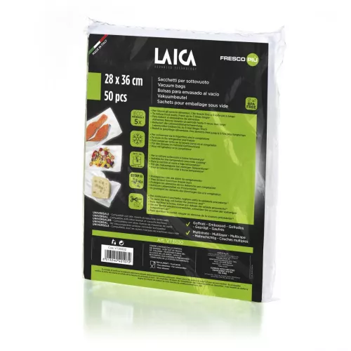 Pungi pentru vidat alimente, 28x36 cm, Laica VT3500, 50 pungi