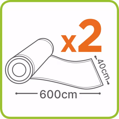 Role pentru vidat alimente, 40 x 600 cm, Laica VT3515, 2 role