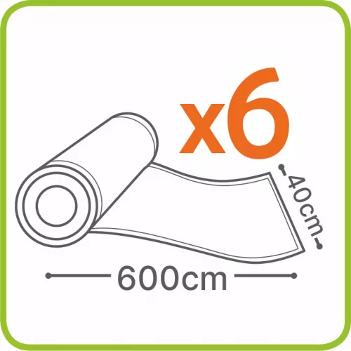 Role pentru vidat alimente, 40 x 600 cm, Laica VT3515, 6 role