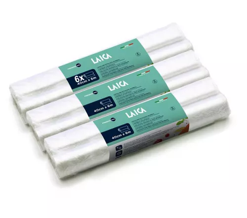 Role pentru vidat alimente, 40 x 600 cm, Laica VT3515, 6 role