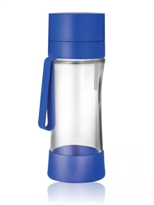 Sticlă filtrantă Sport myLaica, Sticlă, 0,50 litri, portabilă, Albastru