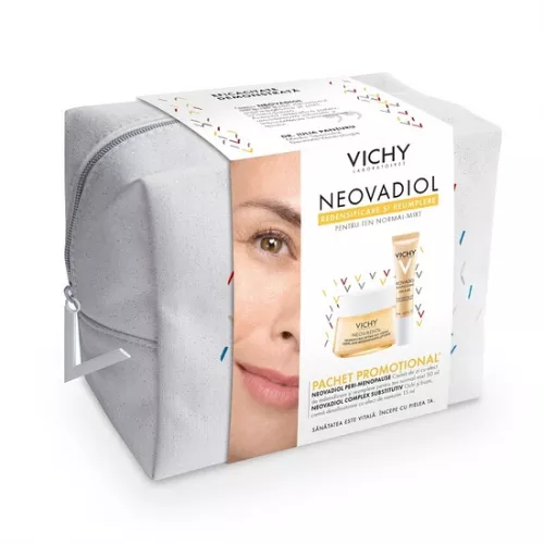 Crema de zi pentru ten normal-mixt Neovadiol Peri-Menopause, 50 ml + Crema contur ochi si buze Neovadiol GF, 15 ml, Vichy