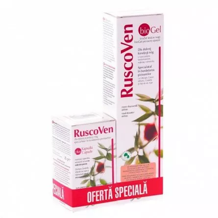 Ruscoven Plus, 50 capsule + Ruscoven gel, 100,ml, Promo Aboca