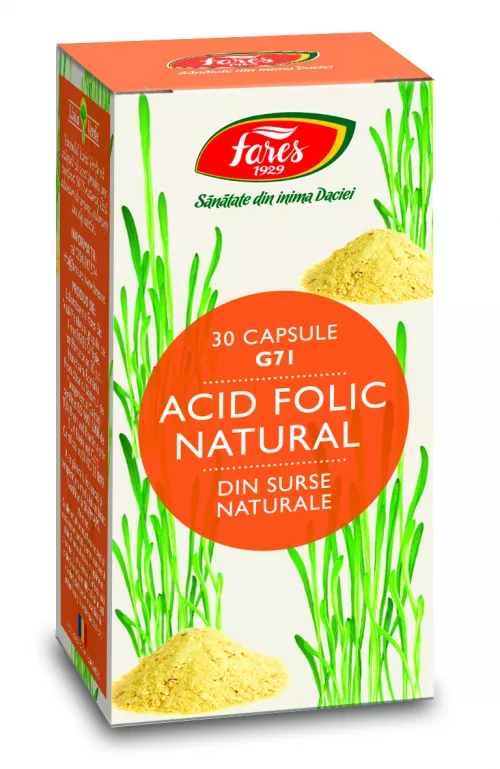 Acid folic natural x 30cps (Fares)