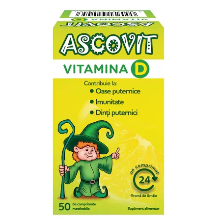 Ascovit Vitamina D, 50 comprimate, Perrigo
