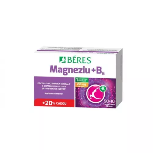 Magneziu + B6, 50 + 10 comprimate, Beres