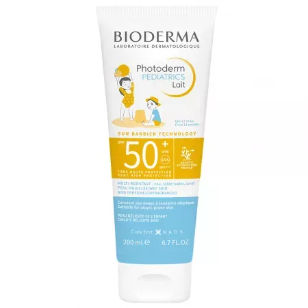 Lapte cu protectie solara pentru copii Photoderm Pediatrics SPF50+, 200ml, Bioderma