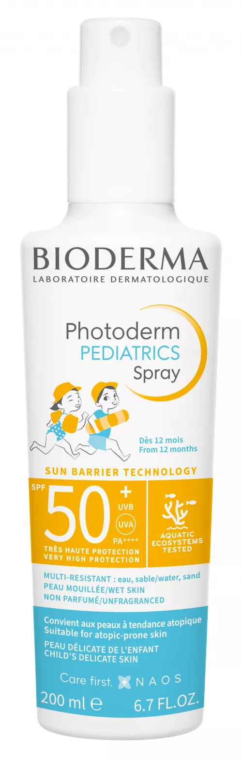 Spray protectie solara pentru copii Photoderm Pediatrics SPF50+, 200ml, Bioderma