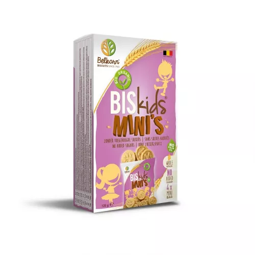 Biscuiti Eco fara zahar Minis Biskids, 120g, Belkorn