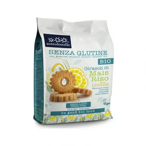 Biscuiti cu lamaie fara gluten-vegan ECO, 250g, Sottolestelle