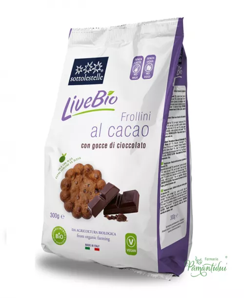 Biscuiti Livebio cu ciocolata, 300 grame, Sottolestelle