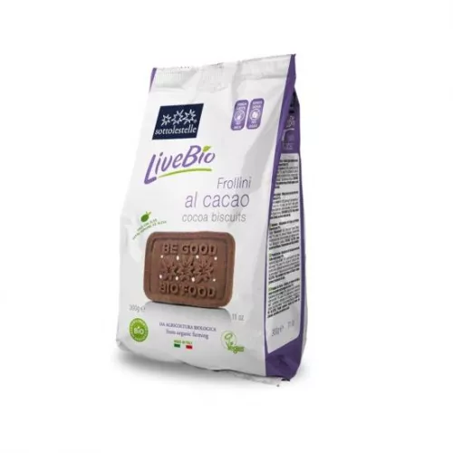 Biscuiti Livebio cu cacao ECO, 300g, Sottolestelle