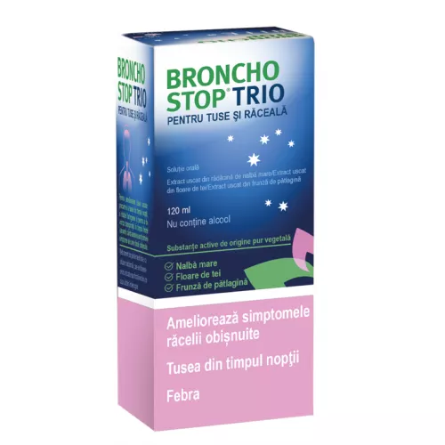 Bronchostop Trio pentru tuse şi răceală soluție orală, 120ml, Kwizda Pharma