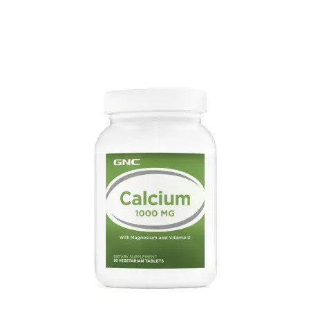 Calciu 1000mg cu Magneziu + Vitamina D, 90 tablete, GNC