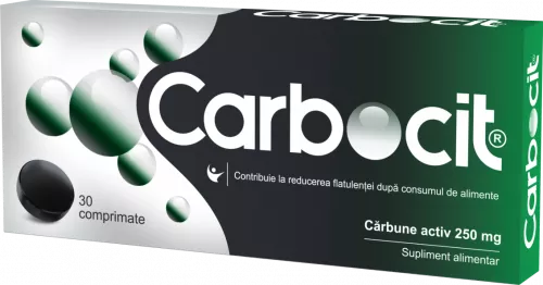Carbocit carbune activ 250mg, 30 comprimate, Biofarm