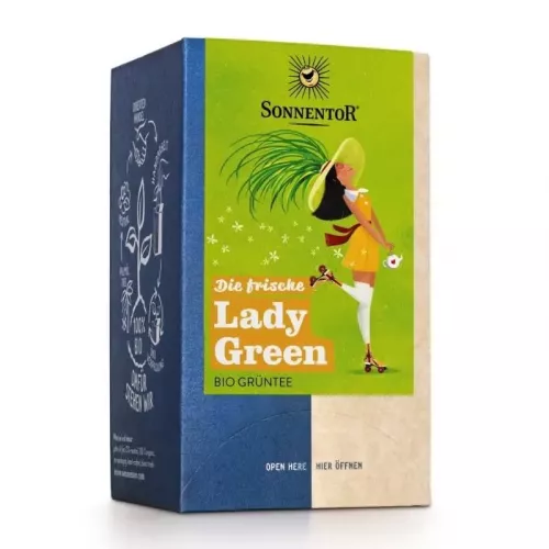 Ceai verde Lady Green cu lemongrass eco, 18 plicuri, Sonnentor