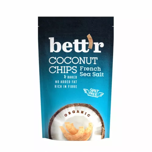 Chips de cocos cu sare eco, 70g, Bettr