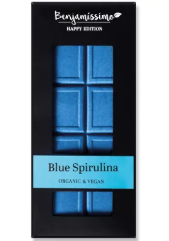 Ciocolata bio cu spirulina albastra, 60g, Benjamissimo