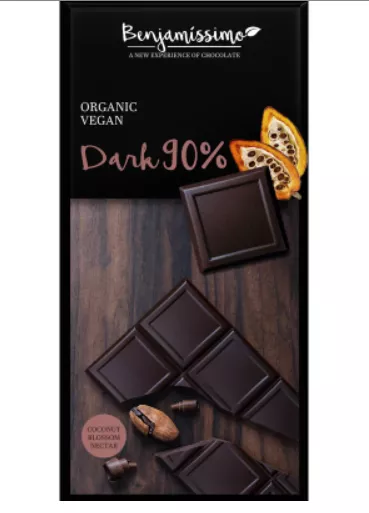 Ciocolata bio neagra 90% cacao, Benjamissimo