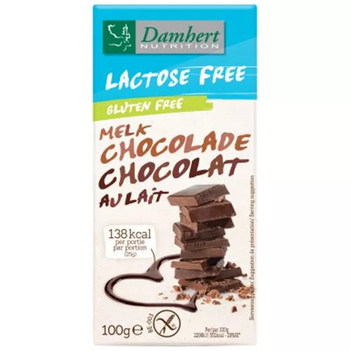 Ciocolata cu lapte fara gluten, 100g, Damhert Nutrition