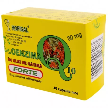 Coenzima Q10 30mg in ulei de catina Forte, 40 capsule, Hofigal
