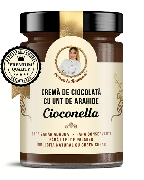 Crema de ciocolata Cioconella cu arahide si cacao, Secretele Ramonei, 350g, Remedia