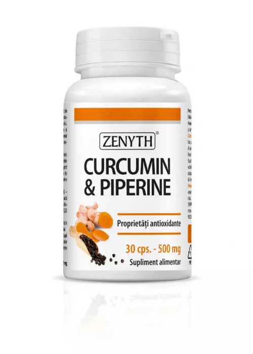 Curcumin & Piperine, 30 capsule, Zenyth
