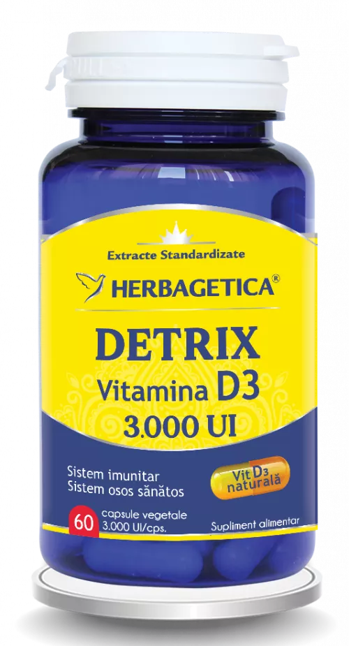 Detrix Vitamina D3 Naturala 3000UI x 60cps (Herbagetica)