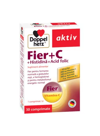 DOPPELHERZ Fe+C+histidina+ac folic 30cp
