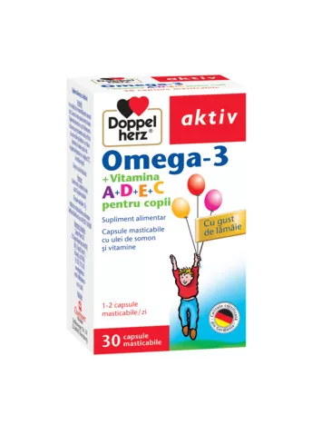 DOPPELHERZ Omega3+Vit copii, 30cp.mast