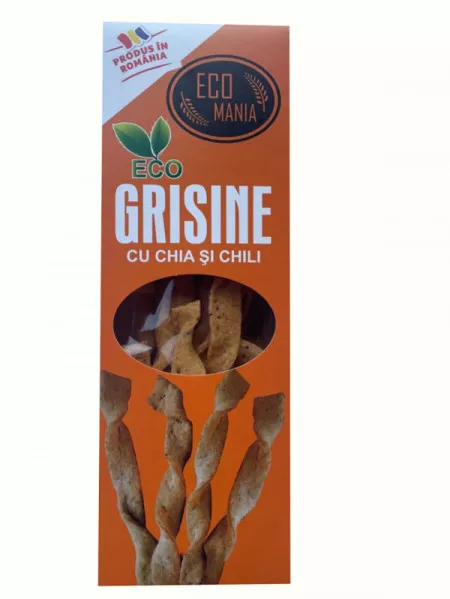 Grisine Bio cu chia si chili, 125g, Ecomania