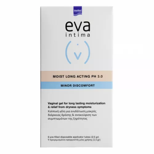 Gel vulvo-vaginal pentru hidratare de durata Eva Intima Moist Long Acting pH 3.0, 9 aplicatoare vaginale, Intermed
