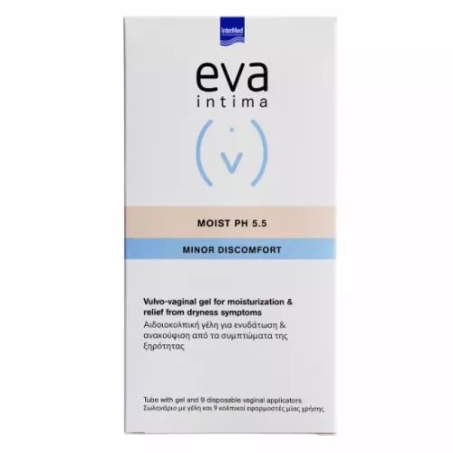 Gel vulvo-vaginal pentru hidratare Eva Intima Moist pH 5.5, 9 aplicatoare vaginale, Intermed