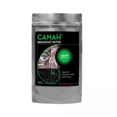 Fibre Breakfast Detox cu seminte de canepa, 300g, Canah