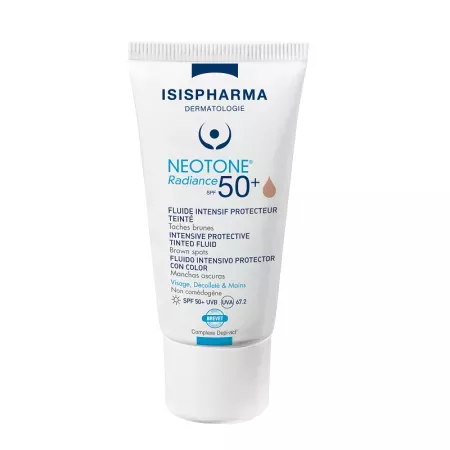 Fluid nuantator pentru piele pigmentata cu SPF50+ Neotone Radiance, 30ml, Isis Pharma