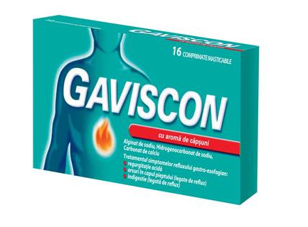 Gaviscon capsuni, 16 comprimate masticabile, Reckitt Benckiser