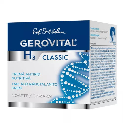 Crema antirid nutritiva de noapte H3 Classic, 50 ml, Gerovital 2850
