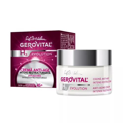 Crema anti-age intens restructuranta H3 Evolution, 50 ml, Gerovital 224
