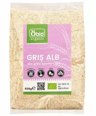 Gris alb din grau spelta bio, 500g, OBio