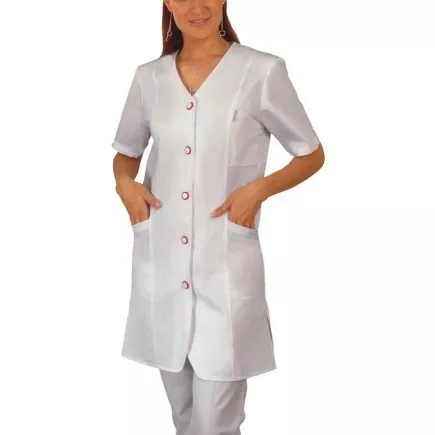 Halat medical pentru femei cu maneca scurta, model clasic, XL, Natural Design