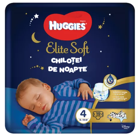 HUGGIES Scutece Elite Soft chilotei de noapte 4 (9-14kg) 19buc
