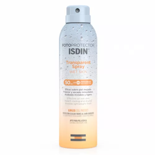 Spray transparent protectie solara pentru corp SPF50 Wet Skin, 250 ml, ISDIN