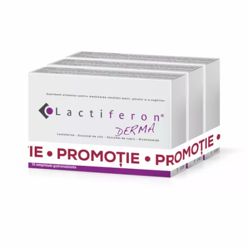 Lactiferon Derma, 30 comprimate, oferta 2+1gratuit, Meditrina