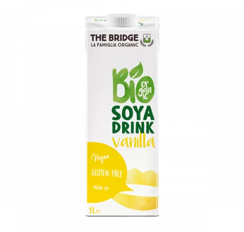 Lapte vegetal bio de soia cu vanilie, 1l, The Bridge