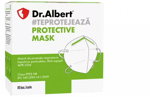 Masca protectie respiratorie fara supapa, FFP2, Dr. Albert, 10buc, TechTex
