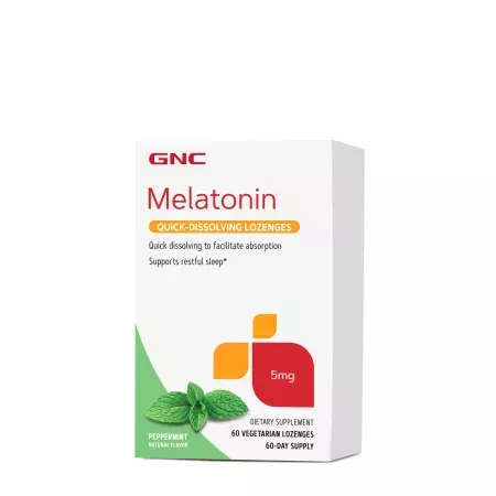 Melatonina cu aroma de menta 5mg, 60 tablete, GNC