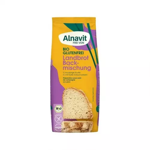 Mix bio pentru paine fara gluten, 450g, Alnavit