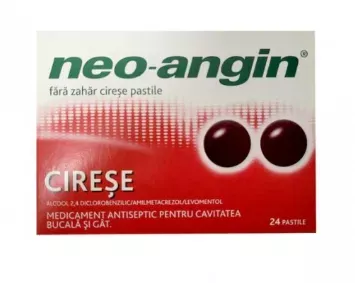 Neo-Angin fara zahar cirese, 24 pastile, Divapharma
