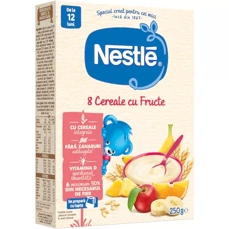 8 cereale cu fructe 12-36l, 250g, Nestle